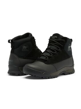 SOREL Men's Buxton Lite Lace Plus Waterproof Boot Black Size 9M